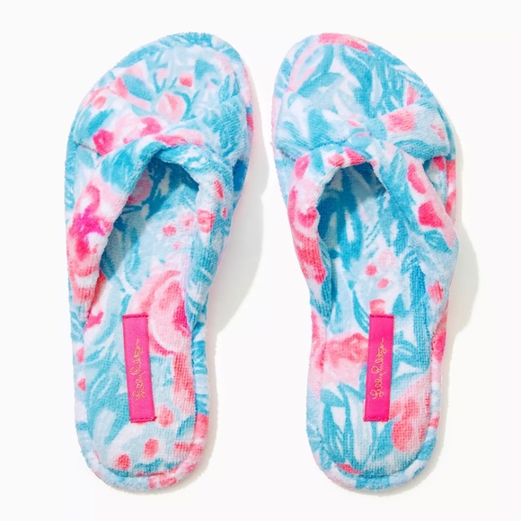 Lilly Pulitzer Shoes - Lilly Pulitzer Women’s Printed Velour Terry Slippers ~ Size: 7/8